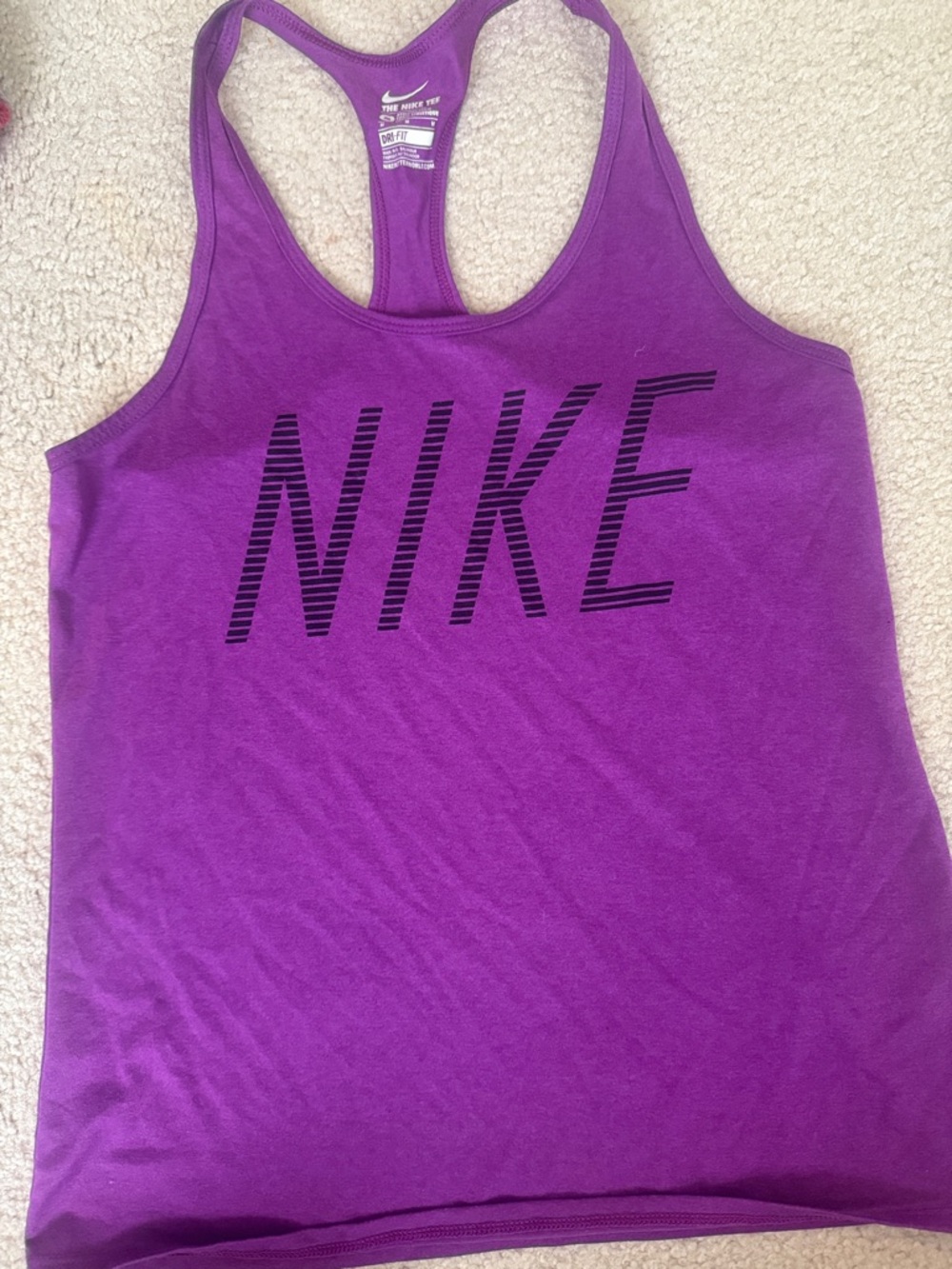 Nike Purple Racerback Workout Tank with Black Logo